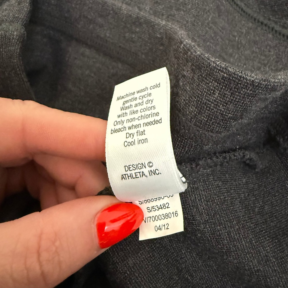 Athleta Womens Gray Quarter Zip Long Sleeve Knit A-Line Dress Size M EUC - Picture 7 of 10